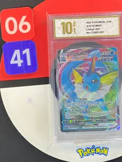 Pokemon TCG S-Chinese Sword & Shield CS4aC 027/132 RRR Vaporeon VMAX Grade10 - Image 1