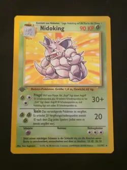 Nidoking 1st Edition Base Set GERMAN Holo Rare 11/102 Pokemon Card - Image 1