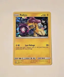 Pokemon Raikou 79/214 Cracked Ice Holo Rare Lost Thunder LP - Image 1
