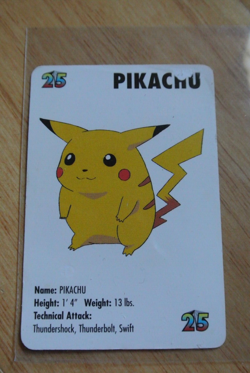 1998 POKEMON PIKACHU CARD KFC MINI NINTENDO Vintage - Image 1