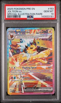 Pokemon TCG Jolteon ex 153/131 Prismatic Evolutions Holo PSA 10 - Image 4