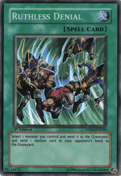 Yugioh Ruthless Denial DP04-EN024 Super Rare 1st Edition MP - Image 1