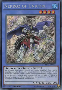 Yugioh Nekroz of Unicore THSF-EN016 Secret Rare 1st Edition LP - Image 1