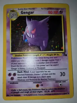 Vintage Pokemon Gengar 5/62 Fossil 1999 Holographic Rare Vintage - Image 3