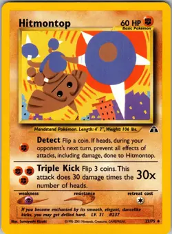 Hitmontop (22) 22/75 Neo Discovery Pokemon TCG LP - Image 1