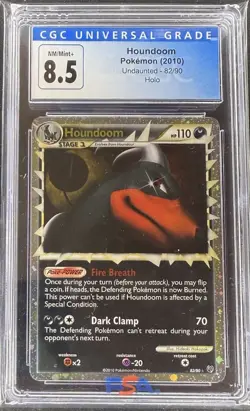 2010 POKEMON HEARTGOLD & SOULSILVER UNDAUNTED #82 HOUNDOOM HOLO PSA 9 - Image 1