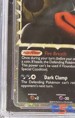 2010 POKEMON HEARTGOLD & SOULSILVER UNDAUNTED #82 HOUNDOOM HOLO PSA 9 - Image 4