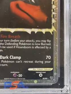 2010 POKEMON HEARTGOLD & SOULSILVER UNDAUNTED #82 HOUNDOOM HOLO PSA 9 - Image 5