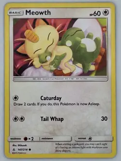 Meowth 147/214 Pokemon - Sun & Moon Unbroken Bonds MP - Image 1