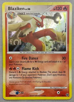 Pokemon Blaziken LV. 56 #1/106 Holo Rare - 2008 Great Encounters - HP (Damaged) - Image 3