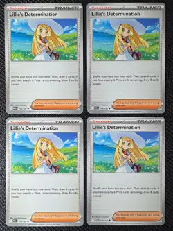 4x Lillie's Determination | 119/132 NM | Uncommon | Pokemon TCG Playset - Image 1