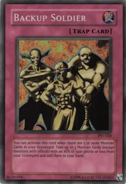 Yugioh Backup Soldier PSV-028 Super Rare LP - Image 1