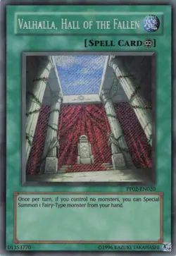 Yugioh Valhalla, Hall of the Fallen PP02-EN020 Secret Rare LP - Image 1