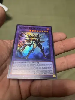 YuGiOh! - Masked HERO Atomic MZMU-EN016 Super Rare 1st Edition Near Mint - Image 2