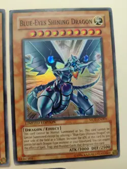 3x Yugioh! Blue-Eyes Shining Dragon MOV-EN001 Super Rare Promo LP/MP - Image 5