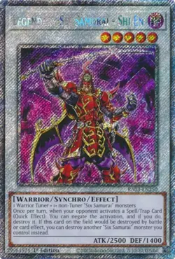 Yugioh! Legendary Six Samurai - Shi En - RA03-EN250 - Platinum Secret Rare - 1st - Image 1