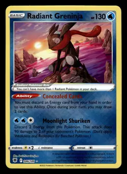 Radiant Greninja 046/189 Ultra Rare Astral Radiance Pokemon Card - Image 1
