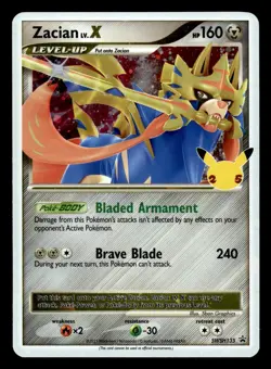 Zacian LV X SWSH135 Ultra Rare Black Star Promo Pokemon Card - Image 1