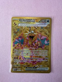 Pokemon TCG Charizard ex Obsidian Flames 228/197 Gold Hyper Rare LP - Image 1