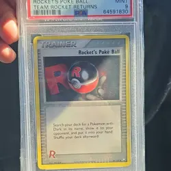 Pokemon Rocket's Poke Ball 89/109 EX Team Rocket Returns PSA 9 Uncommon Trainer - Image 2