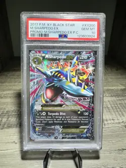 2017 M Sharpedo EX PSA 10 XY Black Star Promo Mega Sharpedo EX Pokemon Gem Mint - Image 1