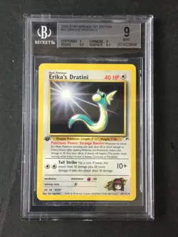 BGS 9 Pokemon TCG 2000 Pokemon Gym Heroes 1st Edition #42 Erika's Dratini U - Image 1