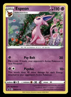 Espeon SWSH174 Holo Rare Black Star Promo Pokemon Card - Image 1