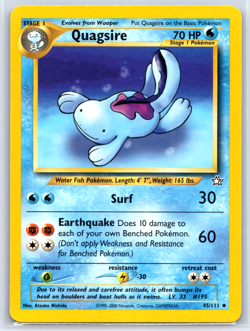 Pokemon TCG - Quagsire - 45/111 - Neo Genesis - Unlimited Uncommon (2000) - Image 1