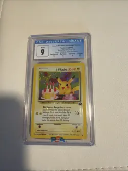 Pokemon Birthday Pikachu Pokemon World Coll. Black Star Promo #24 CGC 9 Mint - Image 1