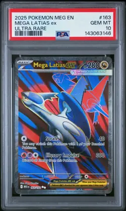 2025 Pokemon Mega Evolution #163 Mega Latias ex PSA 10 GEM MINT Ultra Rare - Image 1