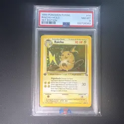 1999 Pokemon Fossil - Raichu 14/62 - 1st EDITION HOLO - PSA 8 - NM-MT - RARE - Image 2