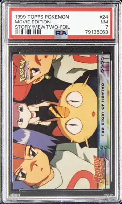 1999 TOPPS POKEMON THE MOVIE EDT THE STORY OF MEWTWO-FOIL MOVIE EDITION PSA 7 - Image 1