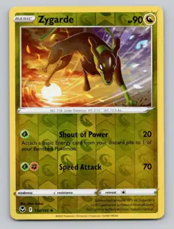 Reverse Holo Zygarde 134/195 Rare Silver Tempest Pokemon - Image 1