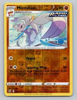 Reverse Holo Mienshao 077/163 Rare Battle Styles Pokemon - Image 1