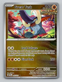 Reverse Holo Great Tusk 055/131 Uncommon Prismatic Evolutions Pokemon - Image 1