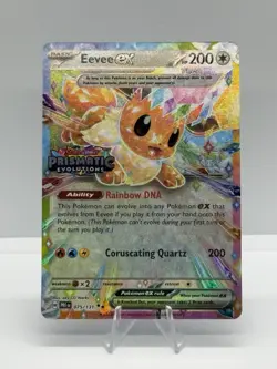 Pokemon TCG Eevee EX Prismatic Evolutions 075/131 Promo Stamped Holo Basic HP200 - Image 1