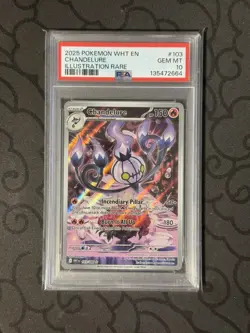 2025 Pokemon White Flare WHT En Chandelure Illustration Rare #103 PSA 10 Gem - Image 1