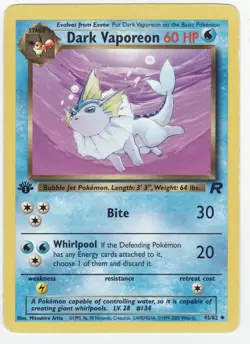 Pokemon TCG Dark Vaporeon 1st Edition Uncommon Team Rocket 45/82 - Image 1