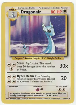 Pokemon TCG Dragonair Rare Base Set 18/102 - Image 1