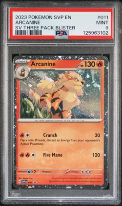 2023 POKEMON SVP EN-SV BLACK STAR PROMO #011 ARCANINE PSA 9 - Image 1
