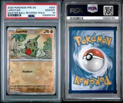 Larvitar Masterball #47/131 PSA 10 Prismatic Evolutions Pokemon 2025 - Image 3