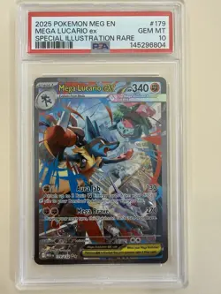Pokemon Mega Lucario ex Special Illustration Rare Holo 179/132 Me01 PSA 10 - Image 1