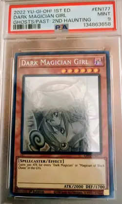 Dark Magician Girl Yugioh 2022 GFP2-EN177 Ghost Rare 1st Edition PSA 9 - Image 1