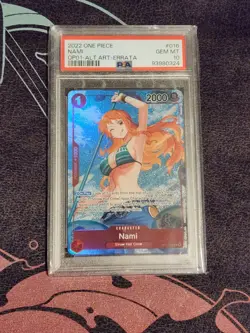 PSA 10 Nami Alt Art Errata "Beta" OP01-016 One Piece CCG English - Image 2