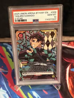 Bandai Demon Slayer Tanjiro Kamado Union Arena BT/KMY #008 2 Star PSA 10 - Image 1