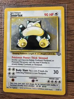 Pokemon TCG Snorlax Jungle Holo Card 11/64 Unlimited Rare (LP) - Image 1