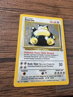 Pokemon TCG Snorlax Jungle Holo Card 11/64 Unlimited Rare (LP) - Image 3