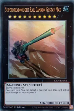 RA04-EN063 SUPERDREADNOUGHT RAIL CANNON GUSTAV MAX ULTRA RARE 1ST ED YuGiOh CARD - Image 1