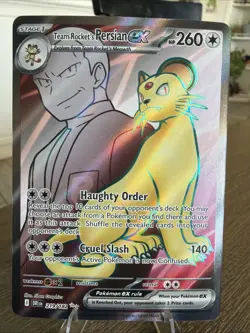 Pokemon TCG Team Rockets Persian EX Full Art 219/182 Destined Rivals Ultra Rare - Image 1