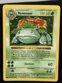 1999 Pokemon Venusaur Shadowless Holo Rare 15/102 Base Set - LP - WOTC 🔥📈 - Image 1
